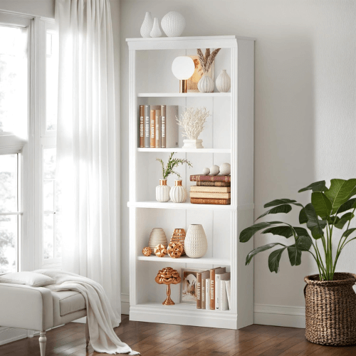 Furniwell-5-Shelf-Tall-Bookcase