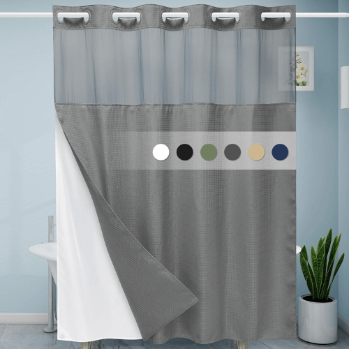 Grey-Shower-Curtain-and-Liner-Set