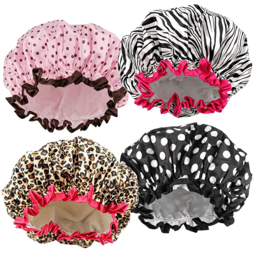 4-Pieces-Elastic-and-Reusable-Shower-Caps