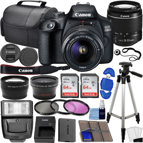 Canon-EOS-4000D-with-18-55mm-Lens-and-3-Lens-Kit